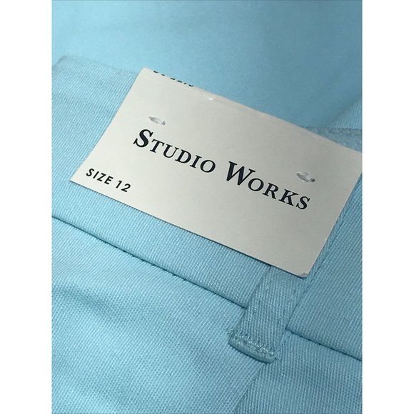 studio works capri pants classic fit no gap teal size 12 - Picture 4 of 9